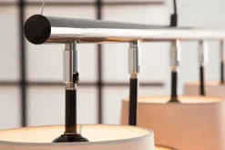 Hängelampen|Bürolampen*Invicta Interior Pendelleuchte Schwarz Braun Beige Stoff Metall 5-flmg