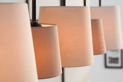 Hängelampen|Bürolampen*Invicta Interior Pendelleuchte Schwarz Braun Beige Stoff Metall 5-flmg