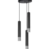 Luminex Pendelleuchte Schwarz Chrom 3 flammig GU10 Modern< Hängelampen|Wohnzimmerlampen
