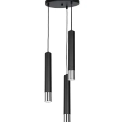 Luminex Pendelleuchte Schwarz Chrom 3 flammig GU10 Modern< Hängelampen|Wohnzimmerlampen