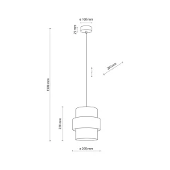 TK Lighting Pendelleuchte Schwarz E27 D: 20 cm rund Modern Stoff< Hängelampen|Bürolampen