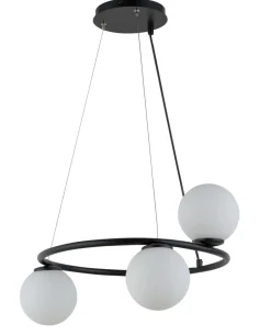 Sigma Pendelleuchte Schwarz 3-flammig Metall Glas Rondell< Kugellampen|Moderne Lampen