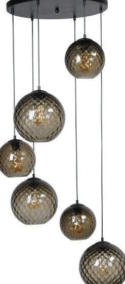 Hängelampen|Kugellampen*Masterlight Pendelleuchte Schwarz Glas Metall verstellbar bis 3,5 m