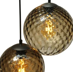 Hängelampen|Kugellampen*Masterlight Pendelleuchte Schwarz Glas Metall verstellbar bis 3,5 m