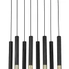 Sigma Pendelleuchte Schwarz Gold groß Modern Metall THEANO< Hängelampen|Moderne Lampen