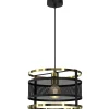 Wohnzimmerlampen|Moderne Lampen*Luminex Pendelleuchte Schwarz Gold Mesh Ø 30 cm Esstisch