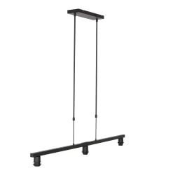 Steinhauer Pendelleuchte Schwarz Grau Metall Stoff 140 cm wohnlich< Hängelampen|Bürolampen