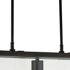 Searchlight Pendelleuchte Schwarz Klar B: 65 cm 3x E27 Glas Metall< Hängelampen|Esszimmer Lampen