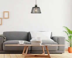 Hängelampen|Bürolampen*Searchlight Pendelleuchte Schwarz Messing E27 Ø 30 cm Metall