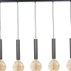 Hängelampen|Wohnzimmerlampen*Masterlight Pendelleuchte Schwarz Metall 5-flammig für E27 ESJA