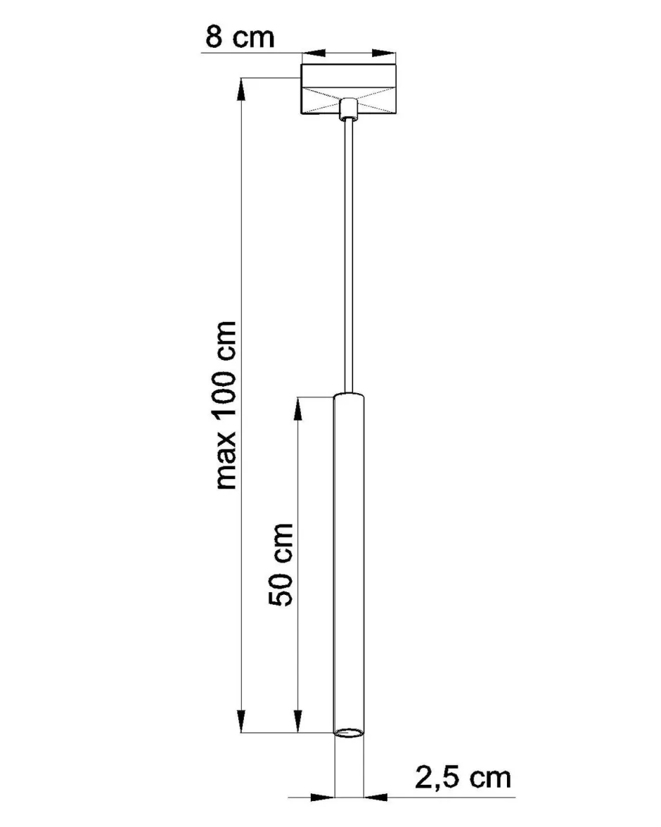 Sollux Pendelleuchte Schwarz Metall Ø2,5cm schmal G9 PETERA< Esszimmer Lampen|Moderne Lampen