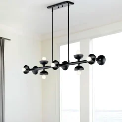 Elstead Pendelleuchte Schwarz Metall 121,9 cm lang H: max. 120 cm E14< Hängelampen|Bürolampen