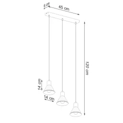 Sollux Pendelleuchte Schwarz schmal Retro 3-flammig E27< Hängelampen|Wohnzimmerlampen