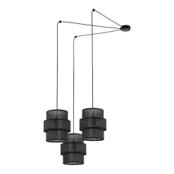 Hängelampen|Esszimmer Lampen*TK Lighting Pendelleuchte Schwarz Stoff XXL B: max. 4 m 3-flammig E27