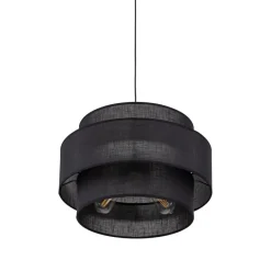 Hängelampen|Bürolampen*TK Lighting Pendelleuchte Schwarz Stoff Ø 50 cm H: max. 160 cm 3x E27