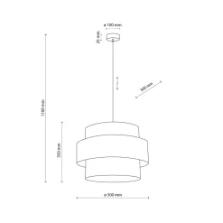 Hängelampen|Bürolampen*TK Lighting Pendelleuchte Schwarz Stoff Ø 50 cm H: max. 160 cm 3x E27