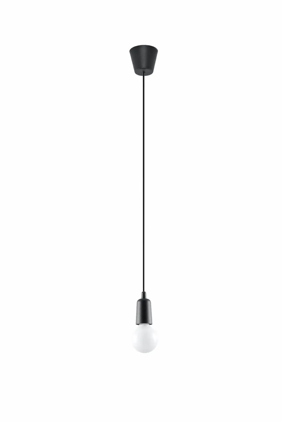 Wohnzimmerlampen|Retro Lampen*Sollux Pendelleuchte Schwarz verstellbar bis 90cm E27 NESSA