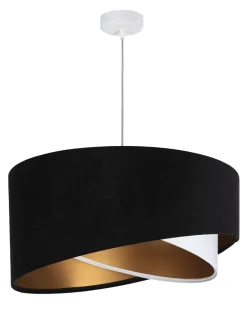 Hängelampen|Esszimmer Lampen*BPS Koncept Pendelleuchte Schwarz Weiß Gold Ø50cm Esstisch