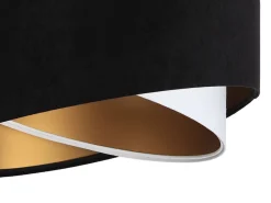 Hängelampen|Esszimmer Lampen*BPS Koncept Pendelleuchte Schwarz Weiß Gold Ø50cm Esstisch