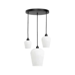 Giovanni Battista Pendelleuchte Schwarz Weiß 3-flammig E27 Ø 47,5 cm ADRIAN< Hängelampen|Lampen Aus Aller Welt