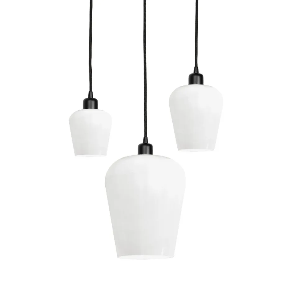 Giovanni Battista Pendelleuchte Schwarz Weiß 3-flammig E27 Ø 47,5 cm ADRIAN< Hängelampen|Lampen Aus Aller Welt