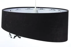 BPS Koncept Pendelleuchte Schwarz Weiß rund D: 50 cm E27 Retro Motiv< Hängelampen|Bürolampen