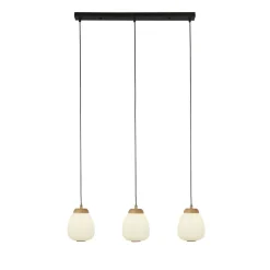 Hängelampen|Esszimmer Lampen*Searchlight Pendelleuchte Schwarz Weiß B: 78,5 cm E14 3-flammig E14