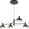 Sigma Pendelleuchte Schwarz Weiß Metall L:90 cm 4-flammig E14< Hängelampen|Moderne Lampen