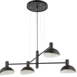 Sigma Pendelleuchte Schwarz Weiß Metall L:90 cm 4-flammig E14< Hängelampen|Moderne Lampen