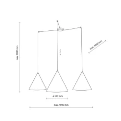 Hängelampen|Esszimmer Lampen*TK Lighting Pendelleuchte Schwarz XXL verstellbar 3-flammig E27 CODY