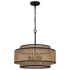 Elstead Pendelleuchte Seil Metall D: 50,8 cm H: max. 233,3 cm Boho< Hängelampen|Wohnzimmerlampen