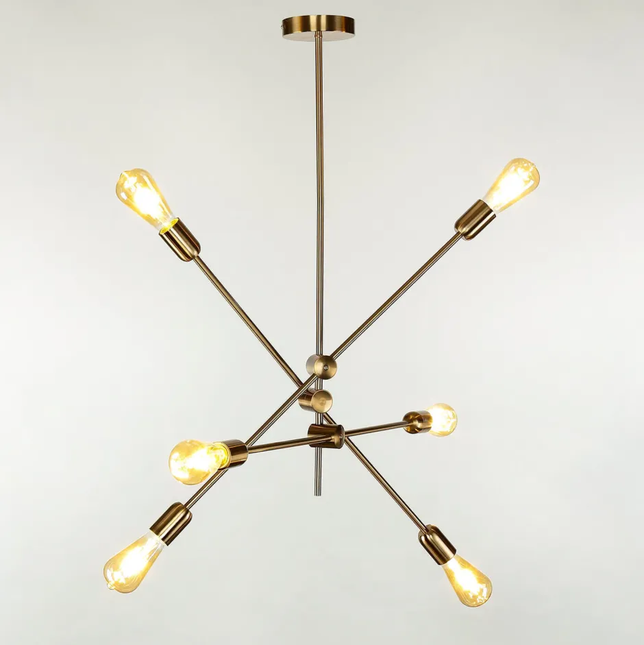 Retro Lampen|Esszimmer Lampen*Easylight Pendelleuchte Sputnik in Messing Retro verstellbar