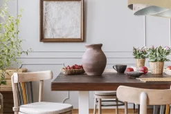 BPS Koncept Pendelleuchte Stoff Ø 50 cm rund Velours Optik Beige Creme< Bürolampen|Schlafzimmer Lampen