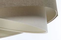 Bürolampen|Schlafzimmer Lampen*BPS Koncept Pendelleuchte Stoff Ø 50 cm rund E27 Braun Creme Modern