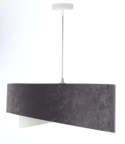 Hängelampen|Bürolampen*BPS Koncept Pendelleuchte Stoff Dunkelgrau Gold E27 rund Ø 50 cm