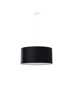 Sollux Pendelleuchte Stoff Glas Ø 50 cm Schwarz blendarm rund< Hängelampen|Esszimmer Lampen
