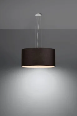 Sollux Pendelleuchte Stoff Glas Ø 50 cm Schwarz blendarm rund< Hängelampen|Esszimmer Lampen