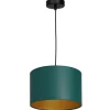 Hängelampen|Bürolampen*Luminex Pendelleuchte Stoff Metall Petrol Gold L:25 cm wohnlich