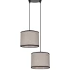 Belis Pendelleuchte Stoff Schwarz Beige E27 L:22 cm 2-flmg< Hängelampen|Bürolampen