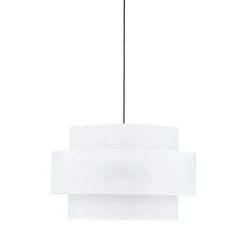 TK Lighting Pendelleuchte Stoff Weiß Ø 50 cm H: max. 160 cm 3x E27< Hängelampen|Bürolampen