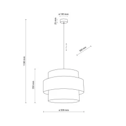TK Lighting Pendelleuchte Stoff Weiß Ø 50 cm H: max. 160 cm 3x E27< Hängelampen|Bürolampen