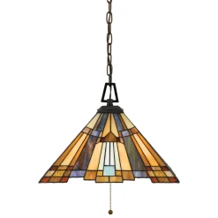 Hängelampen|Esszimmer Lampen*Elstead Pendelleuchte Tiffany Stil Bronze 3-flmg kürzbar