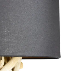 Suna Living Pendelleuchte Treibholz Stoff Handarbeit Unikat PATTANI< Hängelampen|Moderne Lampen