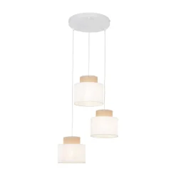 TK Lighting Pendelleuchte verstellbar Stoff Jute H: max. 1,1 m 3x E27< Hängelampen|Bürolampen