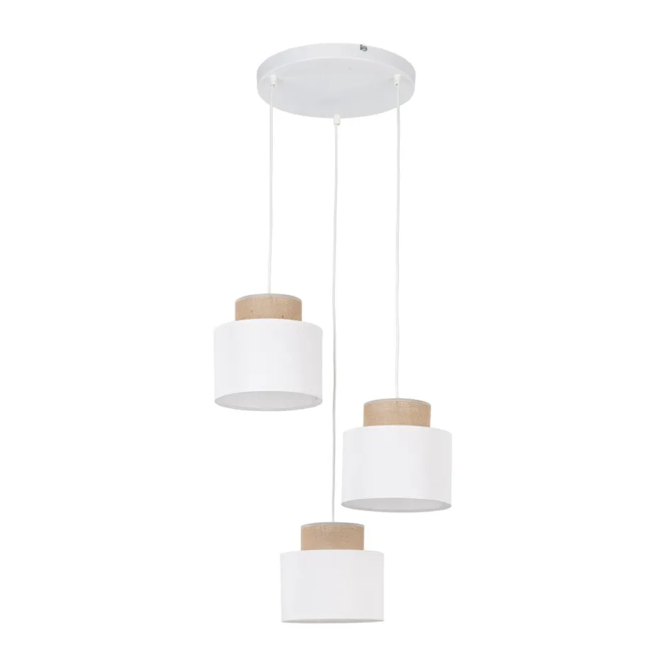 TK Lighting Pendelleuchte verstellbar Stoff Jute H: max. 1,1 m 3x E27< Hängelampen|Bürolampen