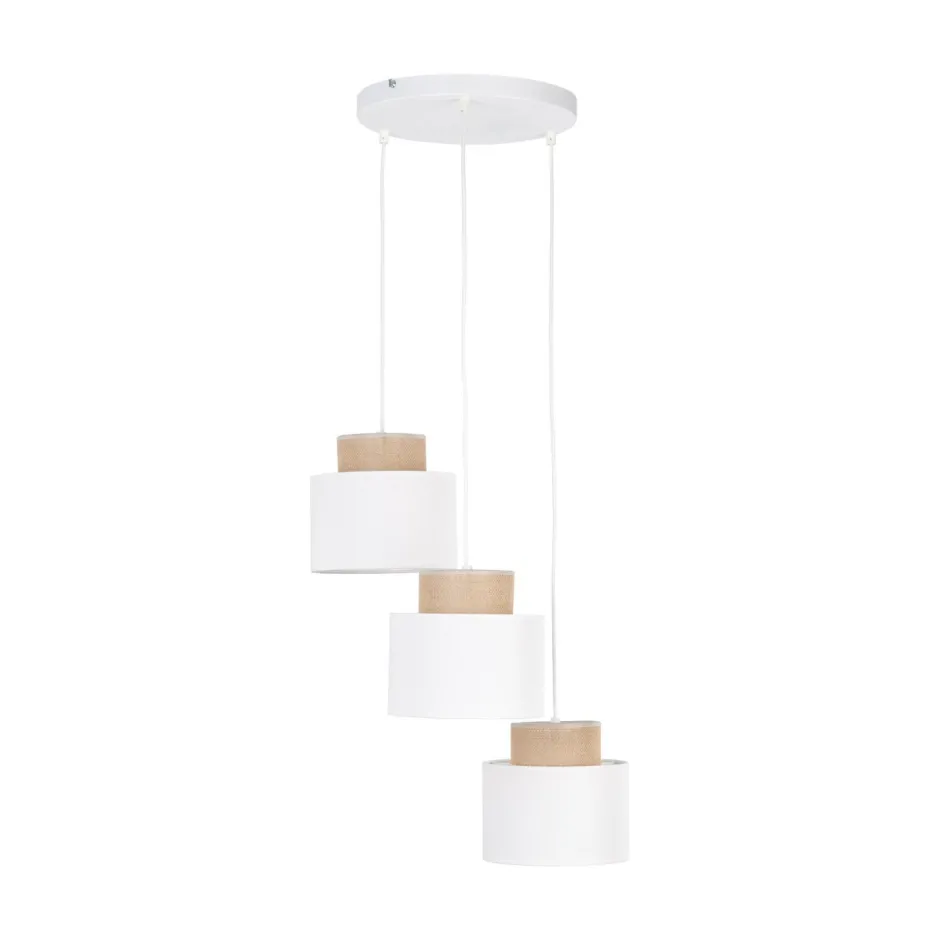 TK Lighting Pendelleuchte verstellbar Stoff Jute H: max. 1,1 m 3x E27< Hängelampen|Bürolampen