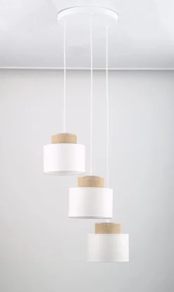 TK Lighting Pendelleuchte verstellbar Stoff Jute H: max. 1,1 m 3x E27< Hängelampen|Bürolampen