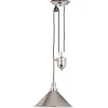 Elstead Pendelleuchte verstellbar max. 1,8 m Metall E27 in Nickel matt< Wohnzimmerlampen|Industrie Lampen