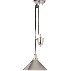 Elstead Pendelleuchte verstellbar max. 1,8 m Metall E27 in Nickel matt< Wohnzimmerlampen|Industrie Lampen