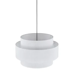Wohnzimmerlampen|Stofflampen*TK Lighting Pendelleuchte Weiß Ø 50 cm H: max. 160 cm Stoff Metall E27
